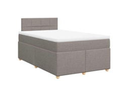 Cama Boxspring com Colchão 120x190 cm Tecido Castanho Acinzentado MAISON EXCLUSIVE