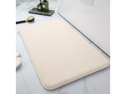 Tapetes de Banho Antiderrapantes Absorventes de Secagem Rápida para Decoração de Banheiro Purit Branco Marfim EVELTEK 50x120cm