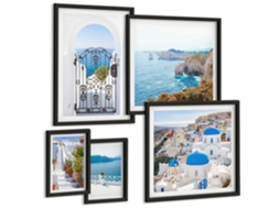 Quadros Decorativos Para Parede Monumentos Europeus Moldura Preta Quadros Para O Escritório Espelharte (conjunto De 5 Imagens)