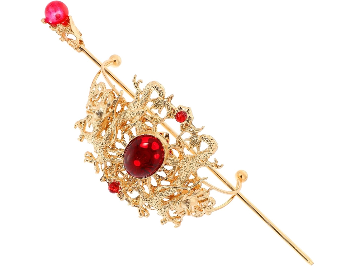 Presilha de cabelo vintage em dourado para mulheres, acessório delicado para Hanfu.