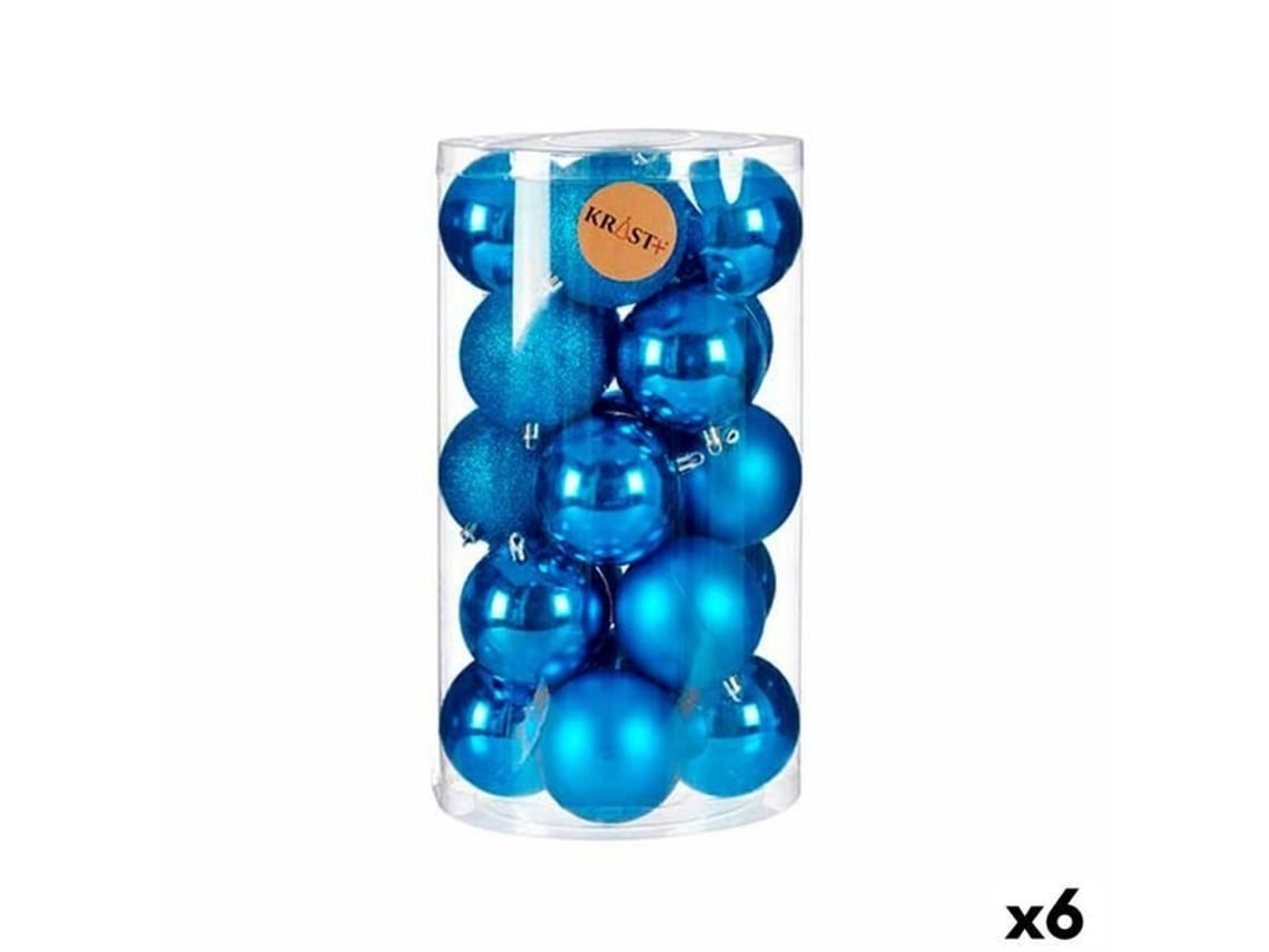 Bolas De Natal Não Especificado Conjunto De 6 Plástico Azul 8 Cm Resistente E Duráveis*