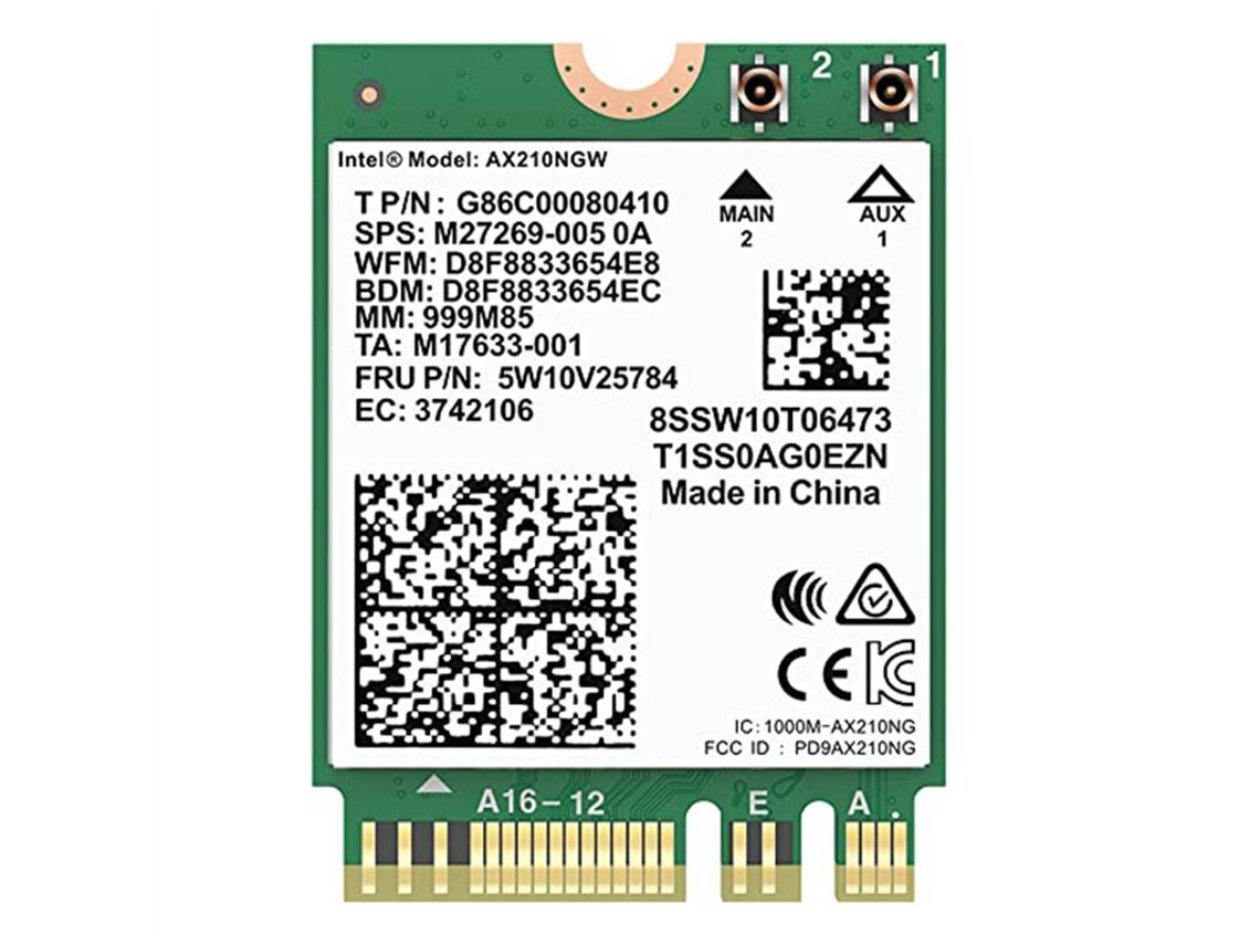 Placa Wifi Ax210ngw, Módulo Sem Fio Wi Fi 6e 11ax Expansível Até 6 Ghz Mu Mimo Tri Band, Placa De Rede Interna Bluetooth 5.2 Aquaforge