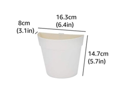Conjunto de 2 vasos de plástico para pendurar, para uso interno e externo, branco creme.
