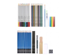 Kit De Desenho Profissional 51 Peças Lápis De Desenho Com Bolsa Portátil