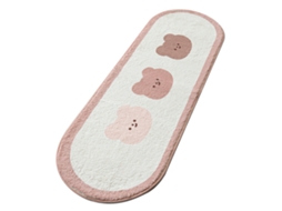 Tapete Oval Urso Marrom Cartoon Suave Decorativo Animais