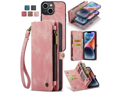 Capa Destacável Quedas Inch Para Iphone 13 Caseme Pele Sintética Rosa