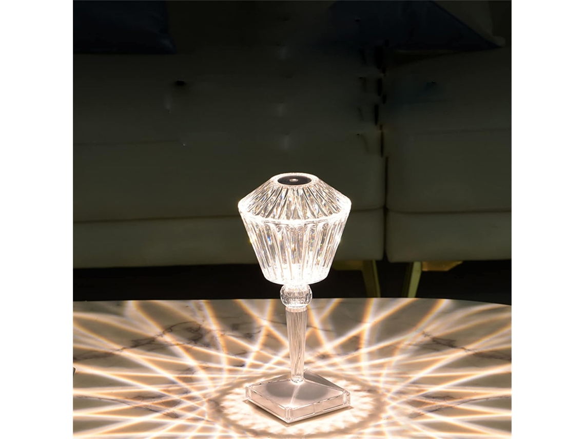 Luminária de mesa LED RGB regulável, recarregável via USB, com função de toque e controle remoto, ideal para iluminação noturna.