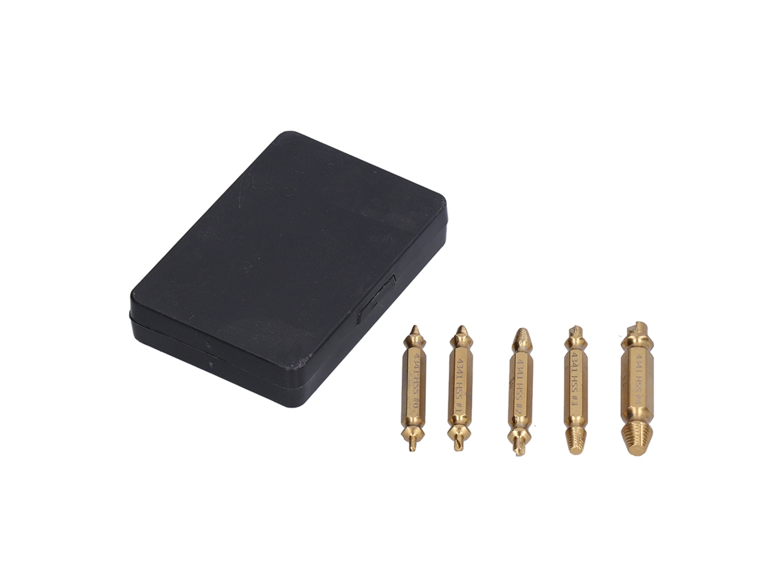 Kit De Ferramentas Para Extrair Parafusos Quebrados E Porcas Danificadas De 5 Peças De Cabeça Dupla