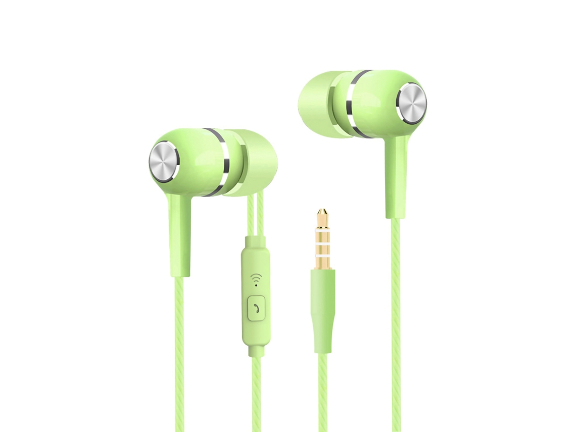 2026zentro-fone De Ouvido Intra-auricular Com Fio Estéreo Com Microfone Básico Bom Para Notebook Pc Celular Verde