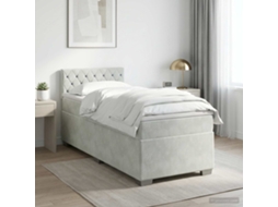 Vidaxl Cama Box Spring Com Colchão Cinzento-claro 100 X 200 Cm Veludo