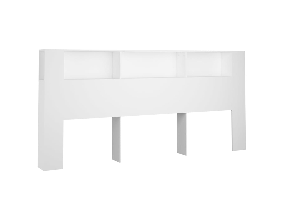 Cabeceira de cama com guarda-roupa, 220x18,5x104,5 cm, branca, exclusiva da MAISON.