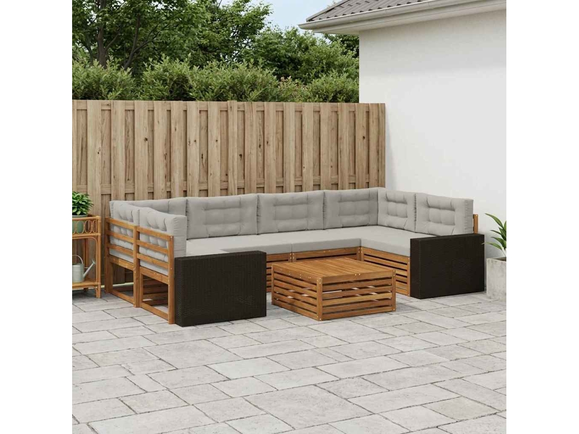 Vidaxl Conjunto De Sofás Para Exterior 7 Unid. Poliéster
