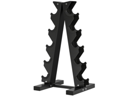 Suporte 10 Halteres 5 Níveis Aço 100kg Preto 66x35x33cm VELTRIX