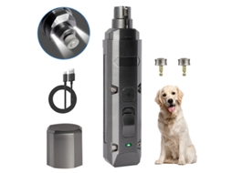 Cortador Unhas Pet Elétrico Usb Recarregável Silencioso Cinza