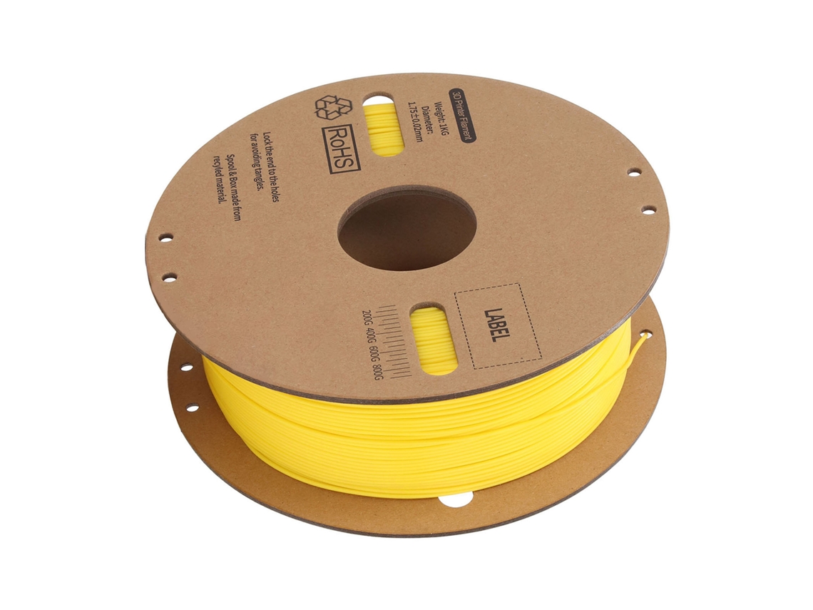 Filamento Pla 1.75mm 1kg ±0.02mm Precisión Alta Velocidad 30-600mm/s Para Impresora 3d Fdm Amarillo