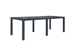 Mesa De Jardim 220x90x72cm Plãstico Antracite C/ Aparência De Vime DKD HOME DECOR