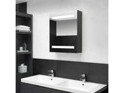Vidaxl Armário Espelhado Casa De Banho Led 50x14x60 Cm Antracite