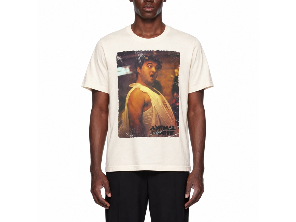 Rockinstone Animal House Movie Vintage Toga Solid Natural Adult T-shirt Size:xl