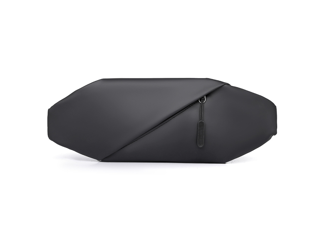 (preta) Bolsa De Cintura Impermeável Em Pu, Bolsa Transversal Masculina, Casual E Simples.