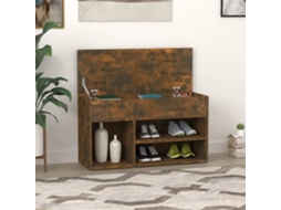 Vidaxl Banco Sapateira 80x30x45cm Derivados De Madeira Carvalho Fumado
