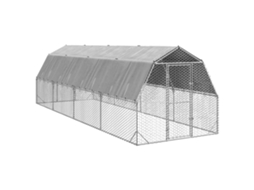 Vidaxl Corrida De Galinhas Com Telhado 2,5x8x2,25 M Aço Galvanizado