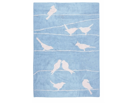 Tapete ARATEXTIL Palomas (Algodão - Azul - 120x160cm)