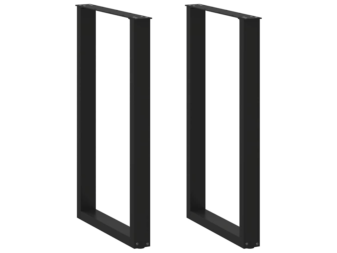 Vidaxl Pés De Mesa De Bar Em Forma De U, 2 Peças, Preto, 60x(100-101) Cm, Aço