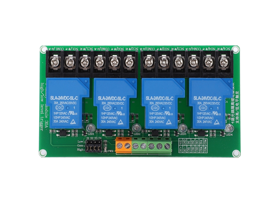 Módulo Relé De 4 Canales Controle Automático Nível Alto/baixo Dispositivo Eletrônico 24v