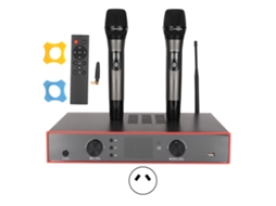 Amplificador De Áudio Bluetooth Com Microfones Sem Fio Uhf Estéreo