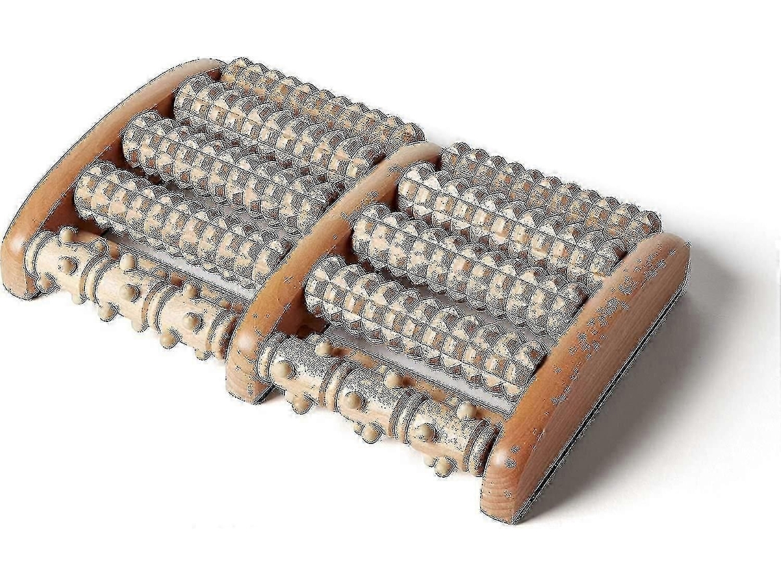 Massageador De Acupressão Com Múltiplos Rolos Para Alívio Da Dor Nos Pés - Madeira Dois O S (26 Unidades)