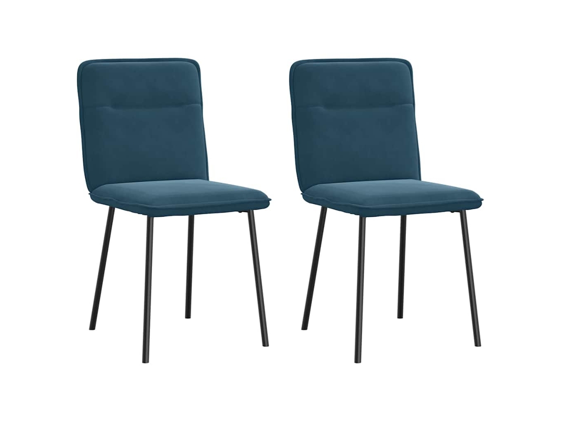 Vidaxl Cadeiras De Jantar 2 Pcs Veludo Azul