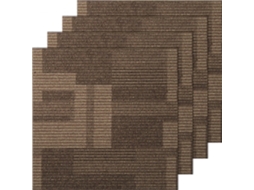 Conjunto De 24 Alcatifas Castanhas 61x61cm Com Acolchoamento Tekmaquinas
