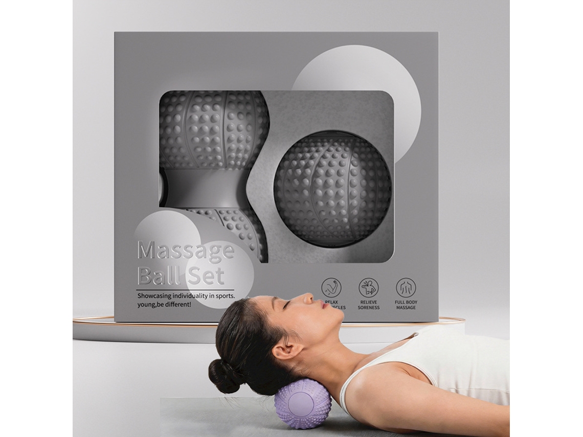 Amendoim Bola Miofascial Silicone Cinza Muscular Relaxamento Pescoço