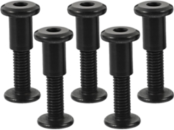 Hohopeti Conjunto De 5-parafusos Fixação M6x25, Aço Inoxidável 304, Pretos, Porcas Escareadas Para Móveis E Projetos De