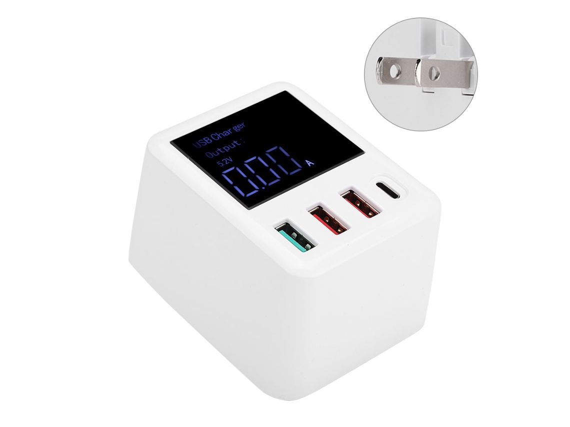 Carregador EOOCOO (carregamento Rápido Portátil Qc3.0 com Display Digital Led de 4 Portas)