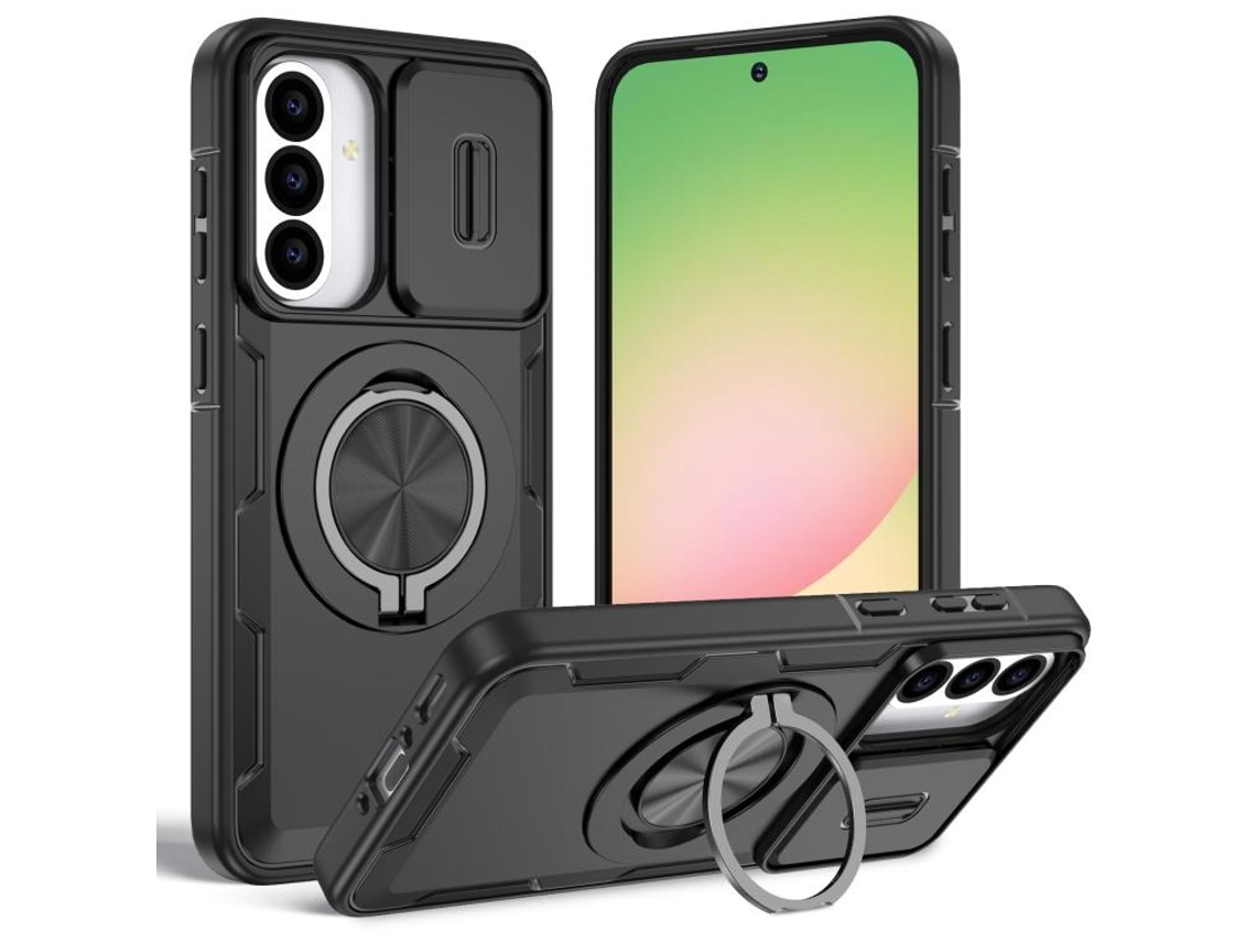 Capa Zruxe Compativel Com Samsung Galaxy A56 5g/a36 5g (magsafe - Suporte Giratorio - Preta)