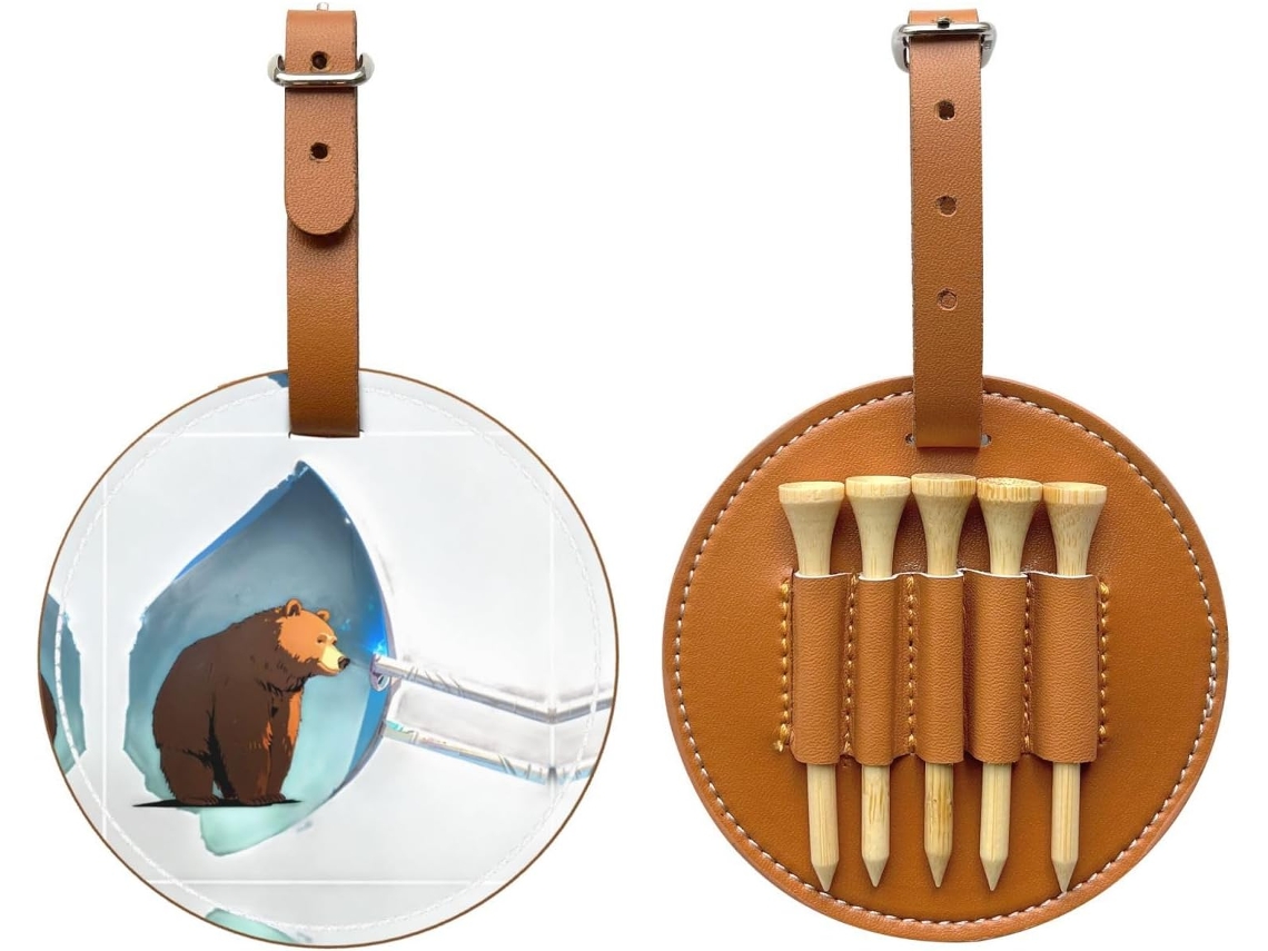 Saco de armazenamento marrom para Tees de Golfe, fácil de transportar, S/MARCA