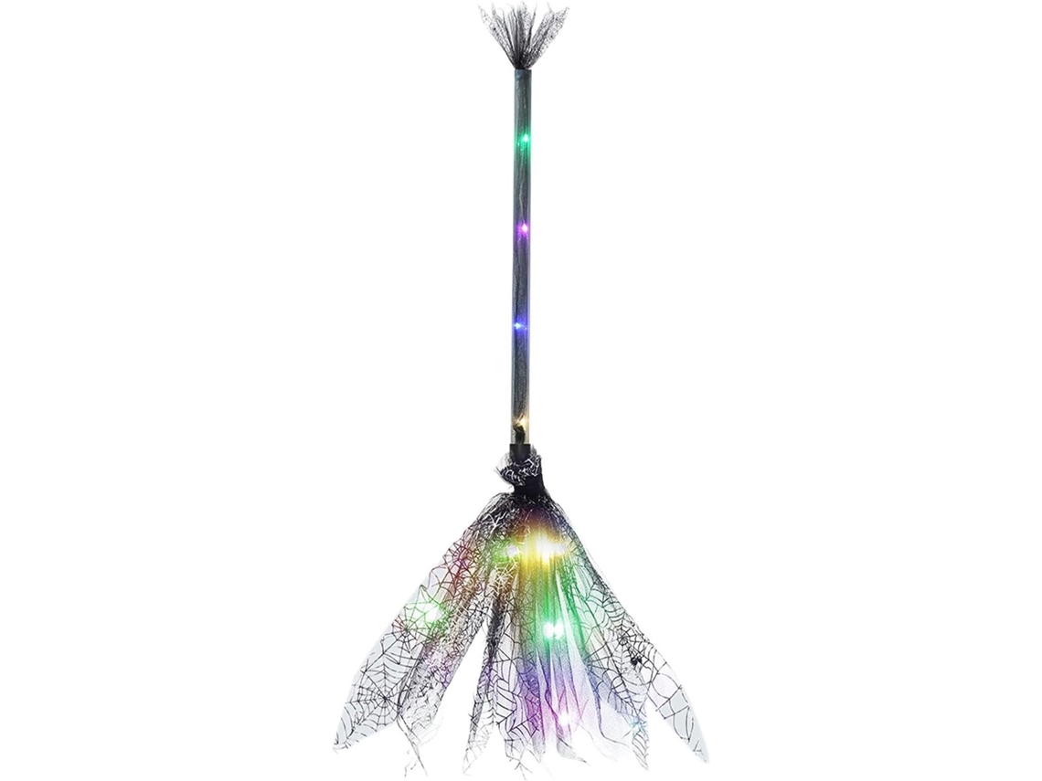 Vassoura De Bruxa Iluminada De 65 Cm, Acessório Para Festa De Cosplay |