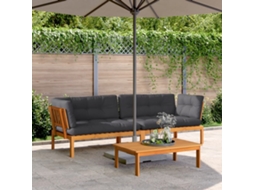 Vidaxl Sofás Canto Paletes P/ Jardim 2 Pcs C/ Almofadões Acácia Maciça