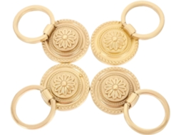 Conjunto De 4 Puxadores Redondos Ocultos Em Latão Dourado 48mm Para Gavetas Armários