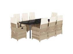 Garden Dining Set, Garden Dining Sets Vidaxl Bege Rattan / Vime (200 Cm Table Length)