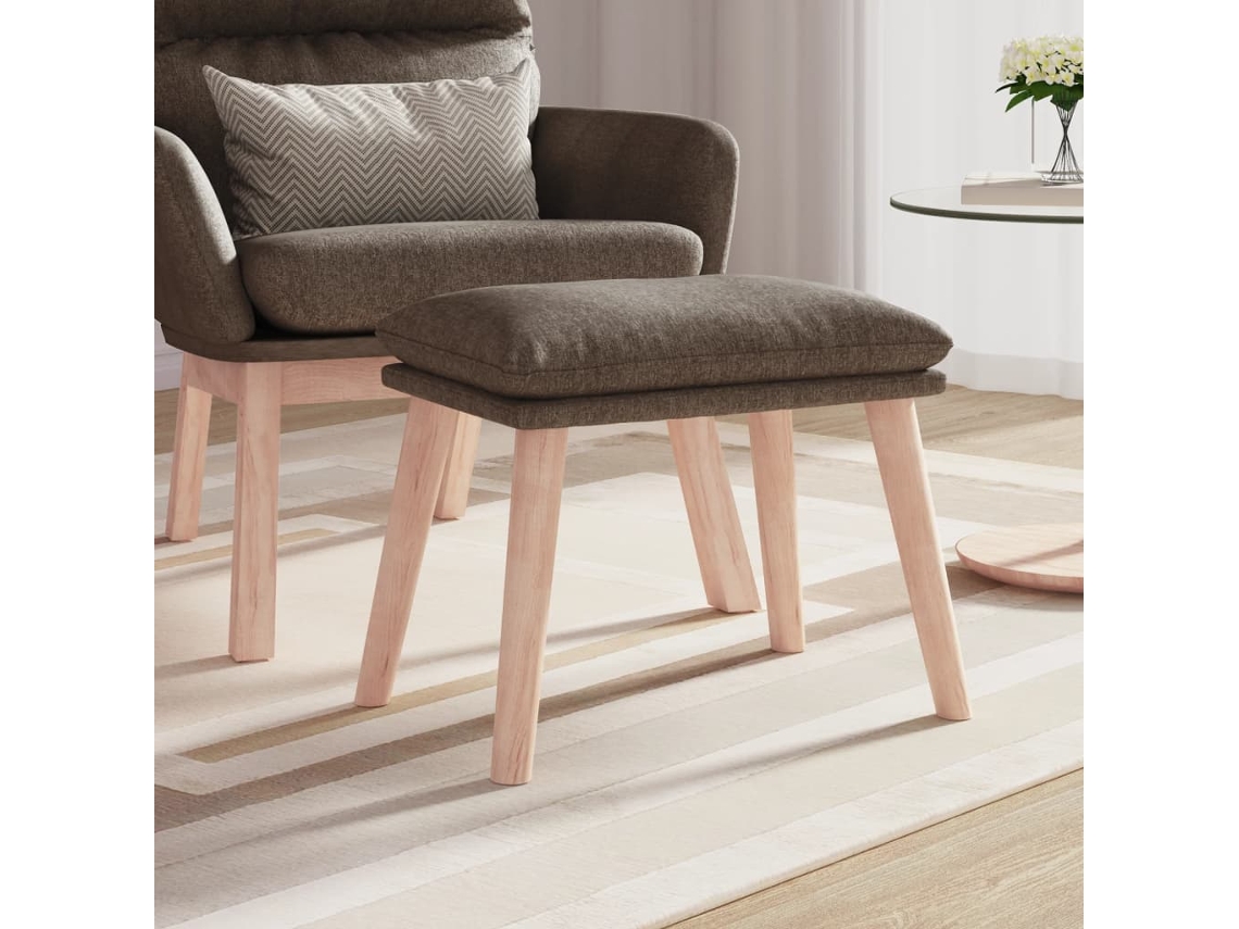 Vidaxl Apoio De Pés 45x29,5x35 Cm Tecido Cinzento-acastanhado