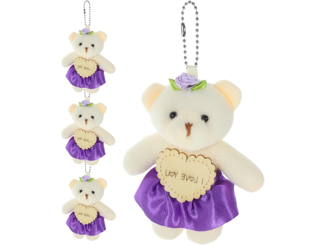 Urso De Pelúcia, Conjunto De 4, Com Algodão Pp, Pingentes, Ursos