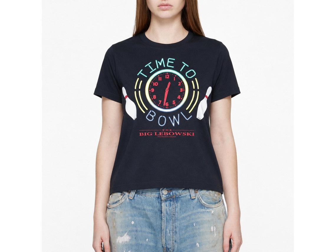 Rockinstone The Big Lebowski Time To Bowl Navy Adult T-shirt Size:xxxl