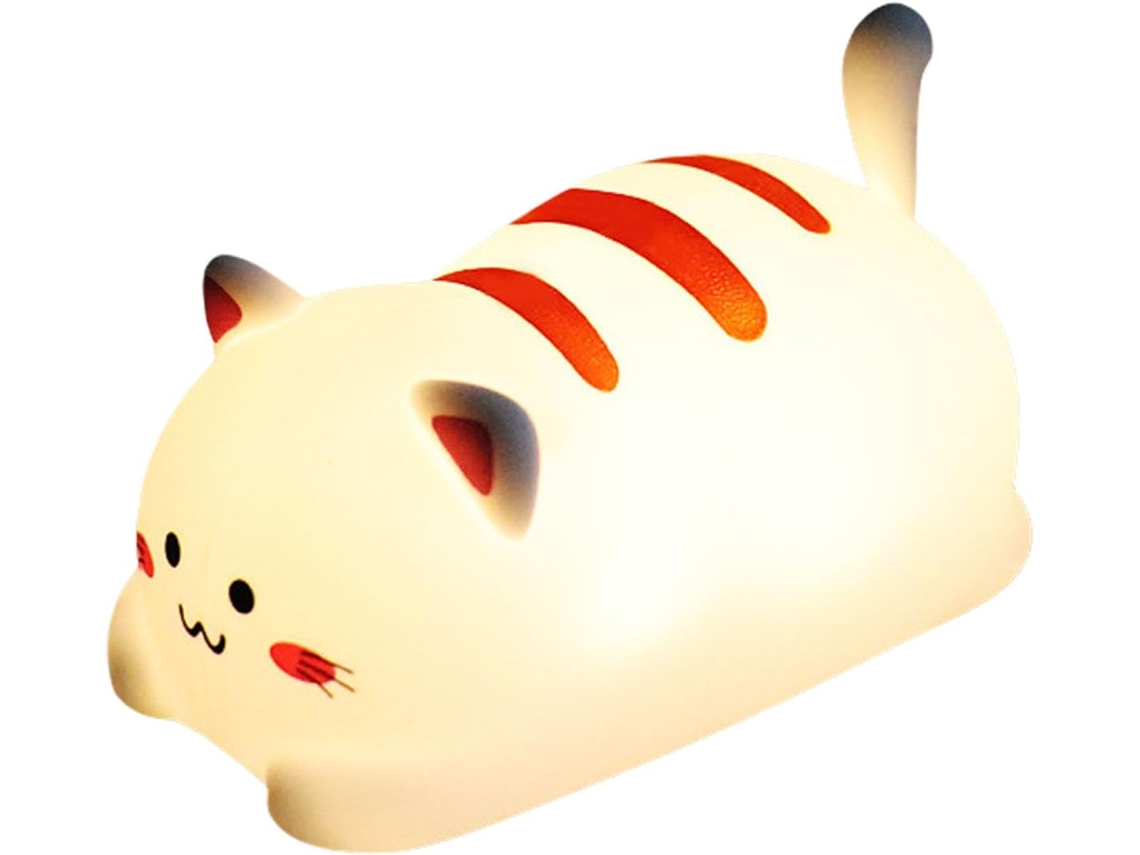 Luminária Noturna Em Formato De Gato Com Bateria 1200 Mah Textura Para