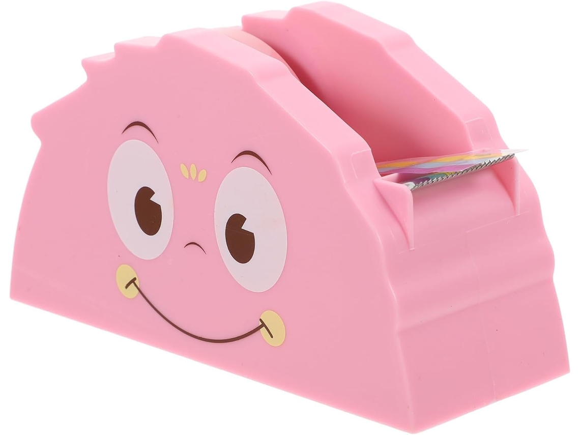 Dispensador De Fita Adesiva Pink Little Monster Com Cortador, Suporte Para Mesa Escolar, Portátil Para Materiais