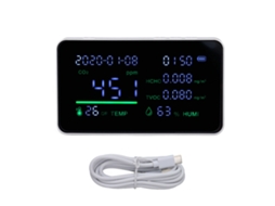 Laxiscreed Detector De Co2 E Tvoc Com Monitor De Temperatura E Humidade Do Ar
