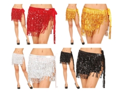 Saia de cintura com lantejoulas tamanho universal em várias cores para mulher