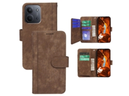Capa De Couro Tkdaddy Para Xiaomi Redmi 15c 5g (ue) (173 Mm) / 15c 4g (ue) (173 Mm) Com Padrão De Linha E Capa Tipo Carteira Com 9 Compartimentos Para
