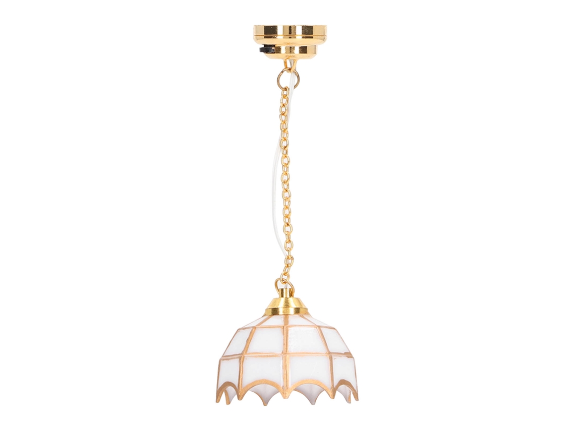 Lâmpada De Teto Miniatura Led Casa De Bonecas 1:12 Metal Branco Decoração Diy